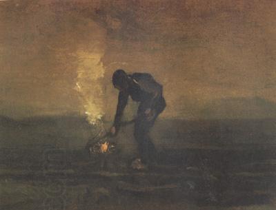 Vincent Van Gogh Peasant Burning Weeds (nn04) oil painting picture